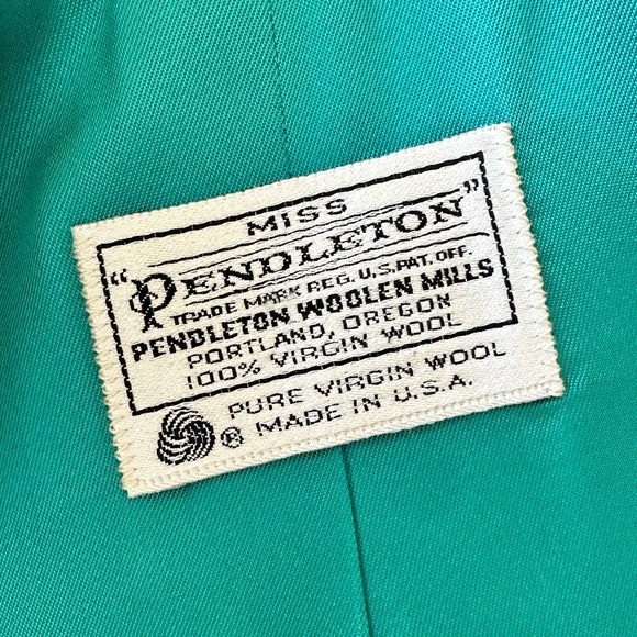 Vintage Miss Pendleton green blazer wool - Picture 4 of 9